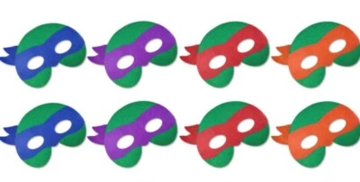  8PCs Mutant Ninja Turtle Superhero Felt Costume Masks Cosplay Birthday Party - Image 1 of 4