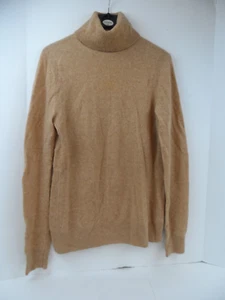 Saks Fifth Avenue Women's Brown Solid Cashmere Turtle Neck Sweater - Size M - Picture 1 of 6