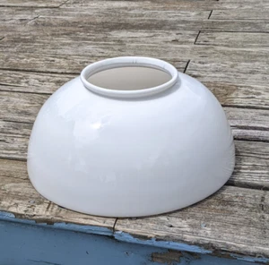 VTG Solid White Milk Glass Lamp Shade Hanging Light Fixture Dome Parlor MCM - Picture 1 of 20