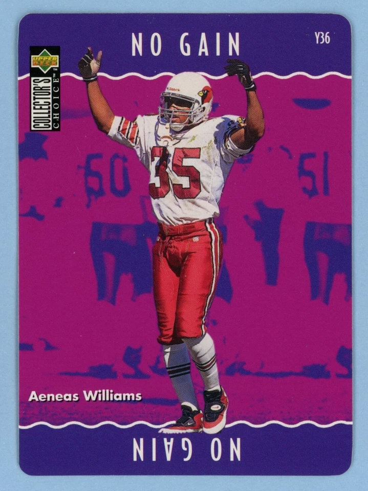 1996 upper deck collector's choice make the play Aeneas Williams #Y36 cardinals - Image 1 of 2