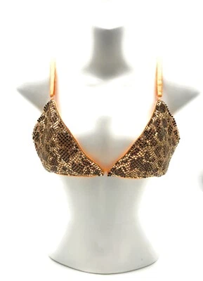 Женский сексуальный бюстгальтер металлический сетки блестящий блеск для коктейльной вечеринки ночного клуба  - Изображение 1 из 2