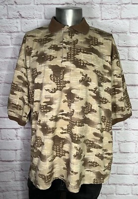 VTG Sean John Mens Short Sleeve Polo Size XL Dark & Light Brown Camo Y2K Hop Hop - Image 1 of 4