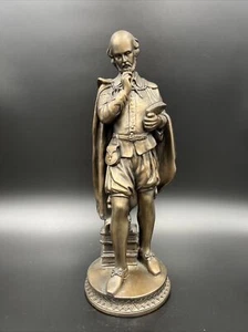 ESTATUA DE WILLIAM SHAKESPEARE DE COLECCIÓN 12" DE ALTO ESCULTURA DE RESINA BRONCEADA POR J. TUPTON - Imagen 1 de 7