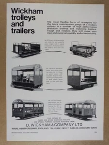 Carros y remolques Wickham Track Maintenance Gang 1972 anuncio impreso vintage - Imagen 1 de 1