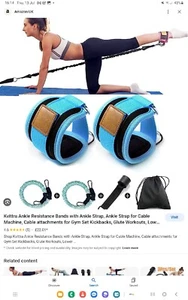 Kvittra Ankle Resistance Bands With Ankle Strap 1 Pair. Workout, Gym