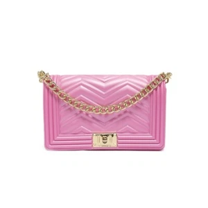 Borsa con tracolla Donna Marc Ellis Flat M Manhattan Aurora Pink/Light Gold Bag - Picture 1 of 4