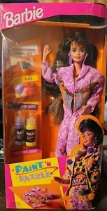 Barbie Paint 'n Dazzle Puppe brünett Nr. 10059 Create Fashions Mattel 1993 NEU - Bild 1 von 14