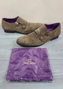 Paul Drish Curtis Monkstrap Brown Suede Leather Men's Size 11 W/ Dust Bag - Picture 1 of 12