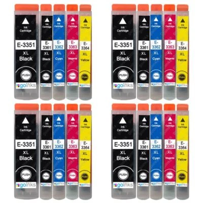 GO INKS 20 Cartouches d'encre (Set) pour Epson Expression Premium XP-630, XP-645, XP-900