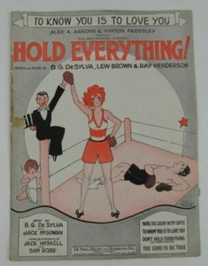Vintage 1928 Music Sheet- Hold Everything-To Know You Is To Love You-NYC - Picture 1 of 4