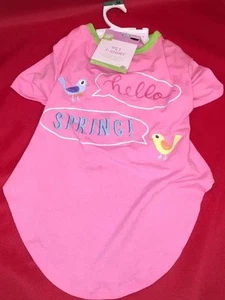 Haustier Hund T-Shirt Größe Medium passt bis 50 lbs rosa "Hello Spring" - Bild 1 von 12