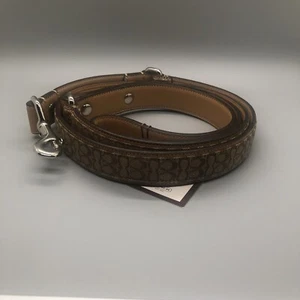 Coach Haustierleine aus charakteristischem genarbtem Leder, Sattel/Gold Nickel Hardware Neu im Karton - Bild 1 von 2