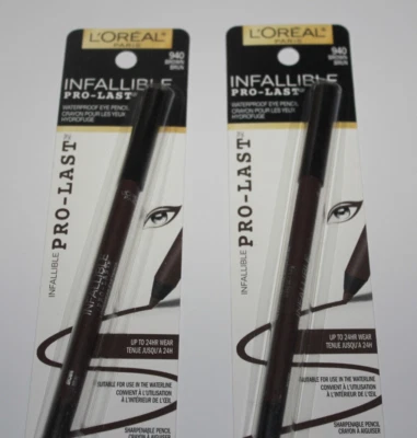L'Oreal Paris Infallible Pro-Last Eyeliner Pencil #940 Brown Lot Of 2 In Box - Image 1 of 2