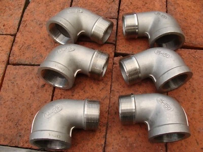 1 1/2-150 H-316 STAINLESS STEEL ELBOW LOT OF 6 pieces - Image 1 of 4