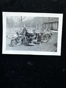 Vintage snapshot photo Harley Davidson motorcycle bike Small Photo - Picture 1 of 6
