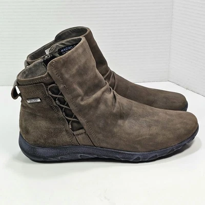 Rockport Womens Amalie Ghillie Ankle Boots 9.5 M Suede Brown Zip-Up Waterproof - Image 1 of 4