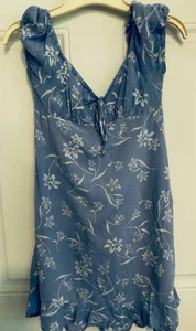 SO Ladies Juniors MINI DRESS Blue Floral Print Stretch Sz XS - Picture 1 of 5