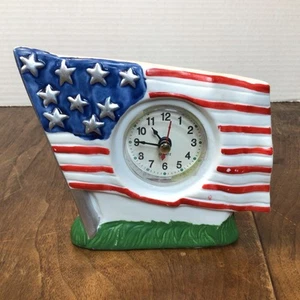 Orologio Quarzo Ceramica Bandiera Americana Vintage - Foto 1 di 9