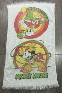 Mickey Mouse Donald Duck Vintage Towel 37”X22” Cowboy Football Disney - Picture 1 of 4