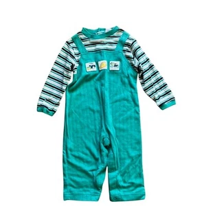 MyPal Green Striped Long Sleeve Jumper One-Piece – 18 Months - Picture 1 of 4