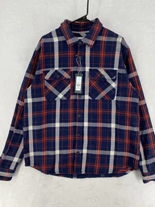 Alpine Design Shirt Mens Large Red Blue Plaid Mad Hike Heavyweight Flannel NEW - Picture 1 of 12