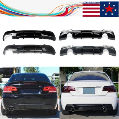 Rear Diffuser Twin/Dual Exhuast Lip For BMW 3' E92 E93 330i 335i M Sport 2007-13 Foto 1 de 4