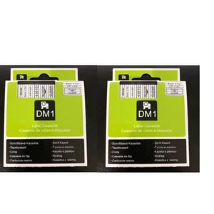 2pk Black on Clear Tape Label Compatible for DYMO 43610 D1 6mm 1/4" - Picture 1 of 1