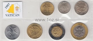 VATICAN SET 1997 - 7 coins ( 10, 20, 50, 100, 200, 500, 1000 LIRE ) UNCIRCULATED - Picture 1 of 5
