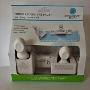 JUEGO DE PUÑETAZOS ALREDEDOR DE LA PÁGINA Martha Stewart Bucles Corazón NUEVO 2 Esquinas Borde Troqueladas - Imagen 1 de 2