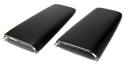 New 1969-72 Black Twin Hood Scoops w/Chrome Bezel Kit / Mopar A & B-Body Ram Air - Image 1 of 4