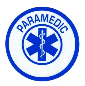 Calcomanía paramédica de vinilo redonda PARAMEDIC STAR OF LIFE 2 1/2" altamente reflectante - Imagen 1 de 1