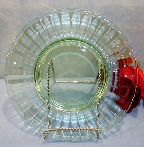 Anchor Hocking Block Optic Green Depression Glass Luncheon Plate 8 1/4" - Picture 1 of 1