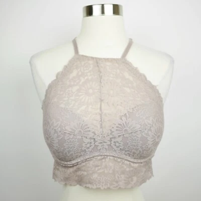 Sujetador Victoria's Secret ROSA Talla M - Sujetador Halter Acolchado Encaje Beige Desnudo Foto 1 de 4