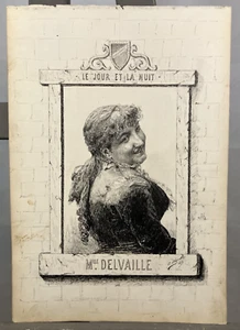 Zeichnung Tinte China Darstellend Ein Figur, Theater Datiert 1883 Unterzeichnet - Picture 1 of 10