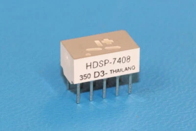 AGILENT HDSP-7408 7-Segment 7.6mm Yellow +/-1 Numeric LED Display, New QTY-1 - Image 1 of 4