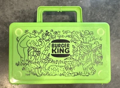 Estuche de lápices Burger King vintage lonchera escena de la selva Whirley Industries EE. UU. Foto 1 de 4