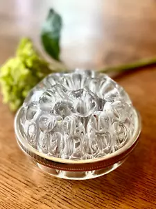 Vintage French Floral Frog Stem Glass Holder 19 Hole Silver Plated Rim - Picture 1 of 7