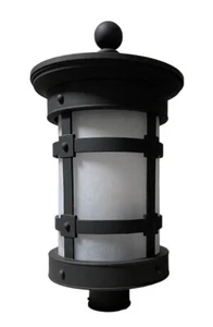 Kichler Distressed Black And Textured Satin Etched Glass Outdoor Post Top Light - Picture 1 of 1
