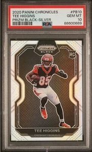 2020 Panini Chronicles TEE HIGGINS Prizm Black Silver Rookie #PB10 RC PSA 10 - Picture 1 of 4
