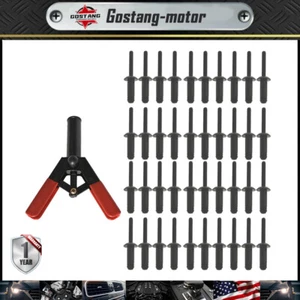 41-TEILIGES KUNSTSTOFF POLY NIETPISTOLE SCHNELLSET NIETEN HANDWERKZEUG MIT 40 POLYNIETEN NEU - Bild 1 von 7