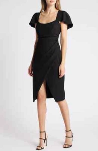 NEW BLACK HALO Merideth Back Cutout Sheath DRESS SIZE 2 $390 BLACK NORDSTROM - Picture 1 of 4