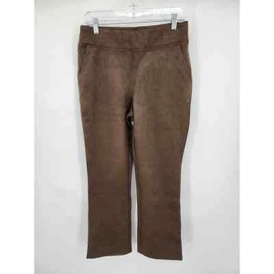 Linea by Louis Dell 'Olio Faux Suede Boot Leg Pant Size 10 - Image 1 of 4
