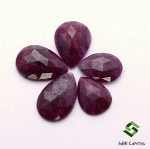 16.07 Cts Certified Natural Ruby Pear Checker Cut Mix mm Lot 05 Pcs Loose Gems - Picture 1 of 4