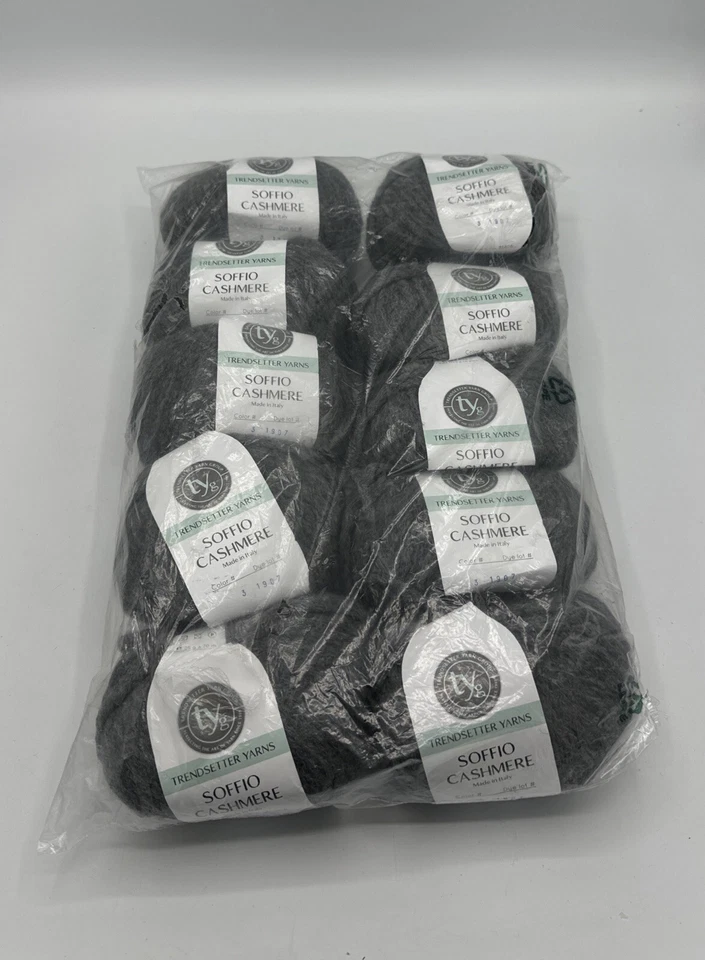 10 Hilos Trendsetter SOFFIO CASHMERE Hechos en Italia Color #003 Carbón 1907 Foto 1 de 3