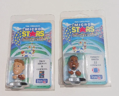 MICRO STARS 1994 -NFL DALLAS COWBOYS Emmitt Smith and Troy Aikman Football NEW Cover