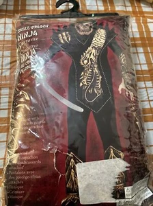 Schädel Drache Ninja Kind Gold Kostüm Karate Kapuze Funworld Halloween - Bild 1 von 4