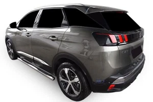 Side Bars Steps Running Boards For Peugeot 3008 Mk2 2017-2024 Chrome - Imagen 1 de 9