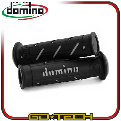 DOMINO TOMMASELLI MANOPOLE DOMINO A250 MOTO SCOOTER STRADALI Nero Grigio ON ROAD RACING Forate