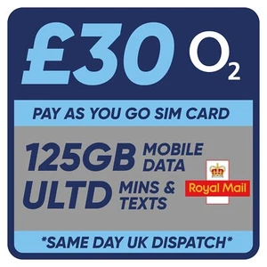 O2 £30 Nano Pakiet Pay As You Go Karta SIM - Zdjęcie 1 z 2