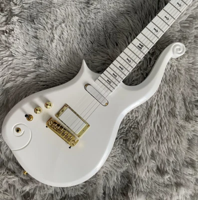 Left-handed White Electric Guitar Prince  Arrowsinlay Gold Hardware S-H pickups - Image 1 of 4
